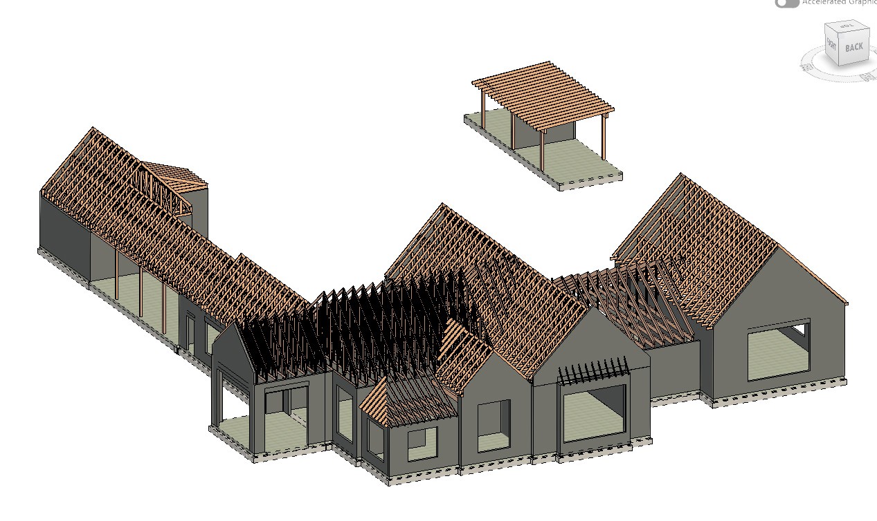 Clubhouse roof framing model